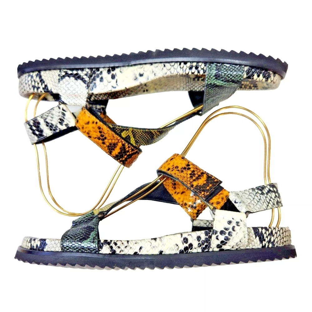 FREDA SALVADOR Adair Shiny Python Sandals NEW $425 Sz 10 Anthropologie Exclusive - Picture 11 of 13